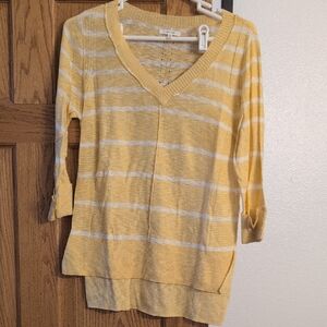Maurices Mustard and Cream Knit Top